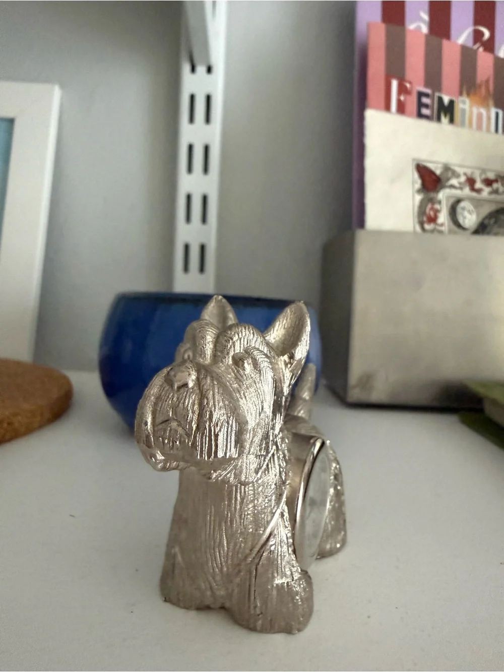 Timex Silver Scottie Dog Desk Clock - Metallic Finish